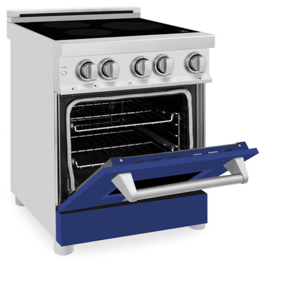 ZLINE 24 IN. 2.8 cu. ft. Induction Range with a 3 Element Stove and Electric Oven in Stainless Steel with Blue Matte Door(RAIND-BM-24) - Image 7