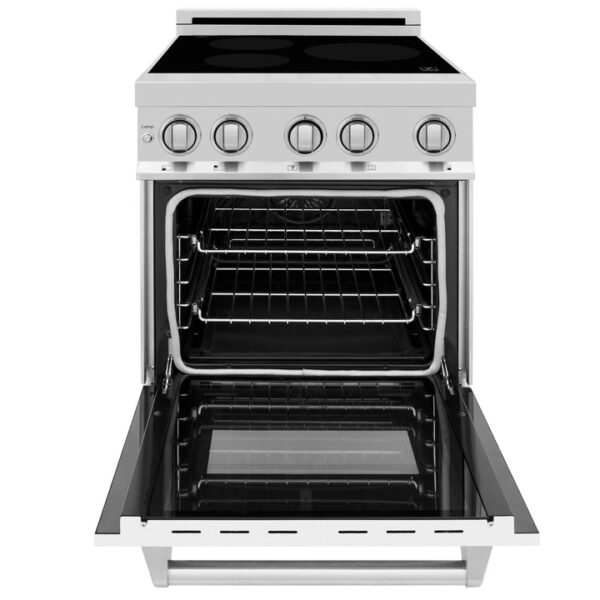 ZLINE 24 IN. 2.8 cu. ft. Induction Range with a 3 Element Stove and Electric Oven in Stainless Steel with White Matte Door(RAIND-WM-24) - Image 4