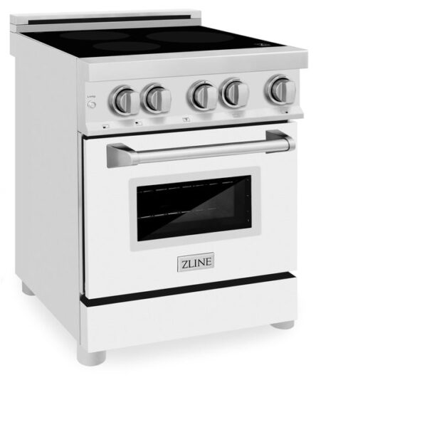 ZLINE 24 IN. 2.8 cu. ft. Induction Range with a 3 Element Stove and Electric Oven in Stainless Steel with White Matte Door(RAIND-WM-24) - Image 3