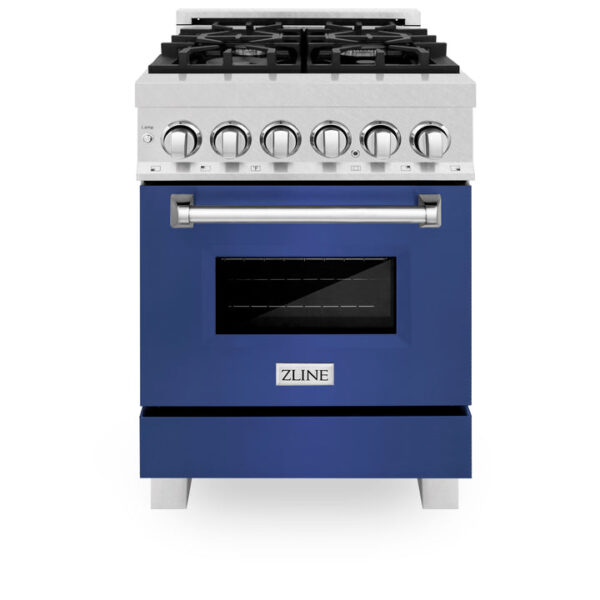 ZLINE 24 in. Professional Dual Fuel Range in Fingerprint Resistant Stainless Steel with Red Gloss Door (RAS-RG-24) - Image 12