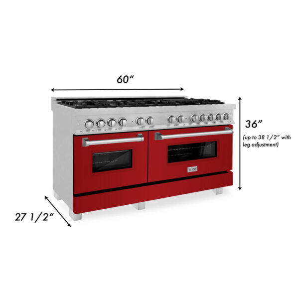 ZLINE 60 in. 7.4 cu. ft. Dual Fuel Range with Gas Stove and Electric Oven in Fingerprint Resistant Stainless Steel (RAS-SN-60) - Image 16