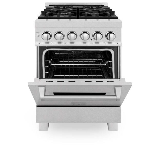 ZLINE 24 in. Professional Dual Fuel Range in Fingerprint Resistant Stainless Steel (RAS-SN-24) - Image 9