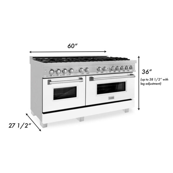 ZLINE 60 in. 7.4 cu. ft. Dual Fuel Range with Gas Stove and Electric Oven in Fingerprint Resistant Stainless Steel (RAS-SN-60) - Image 2