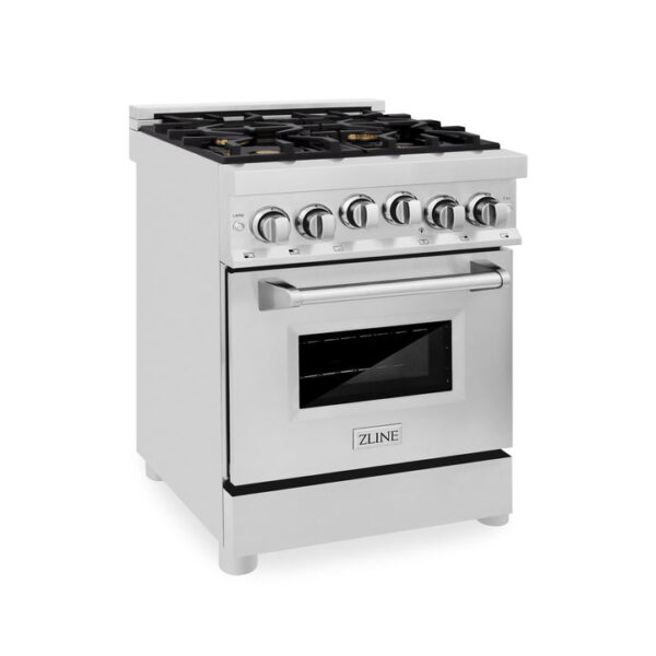 ZLINE 24 in. 2.8 cu. ft. Range with Gas Stove and Gas Oven in Stainless Steel (RG24) - Image 12