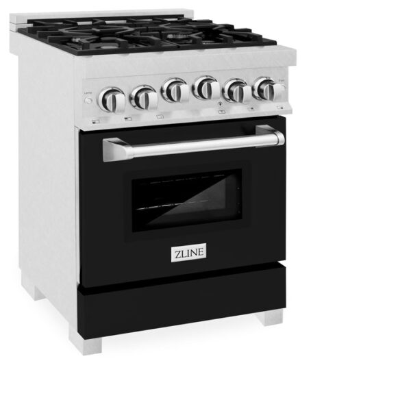 ZLINE 24 in. 2.8 cu. ft. Range with Gas Stove and Gas Oven in Stainless Steel with Black Matte Door (RG-BLM-24) - Image 3