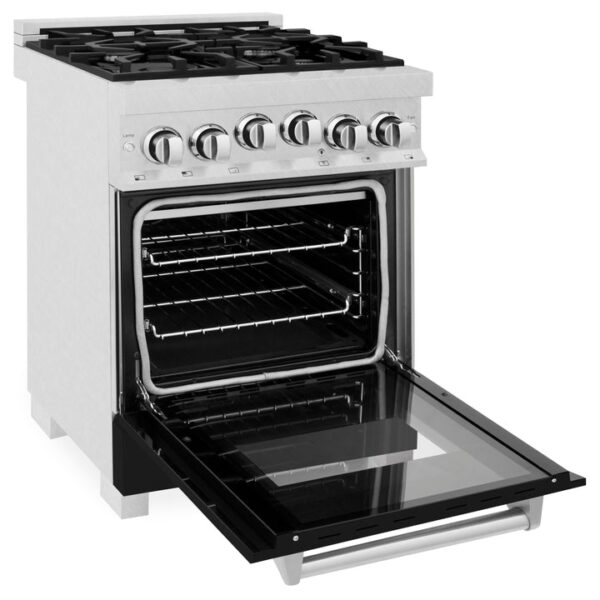 ZLINE 24 in. 2.8 cu. ft. Range with Gas Stove and Gas Oven in Stainless Steel with Black Matte Door (RG-BLM-24) - Image 2