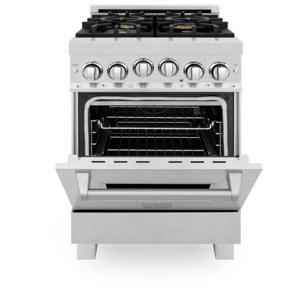 ZLINE 24 in. 2.8 cu. ft. Range with Gas Stove and Gas Oven in Stainless Steel with Brass Burners (RG-BR-24) - Image 8