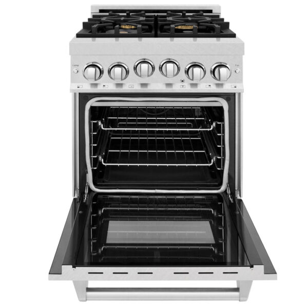 ZLINE 24 in. 2.8 cu. ft. Range with Gas Stove and Gas Oven in Stainless Steel with Brass Burners (RG-BR-24) - Image 7