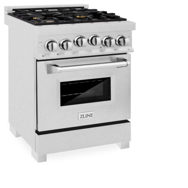 ZLINE 24 in. 2.8 cu. ft. Range with Gas Stove and Gas Oven in Stainless Steel with Brass Burners (RG-BR-24) - Image 6