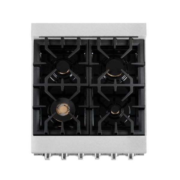 ZLINE 24 in. 2.8 cu. ft. Range with Gas Stove and Gas Oven in Stainless Steel with Brass Burners (RG-BR-24) - Image 9