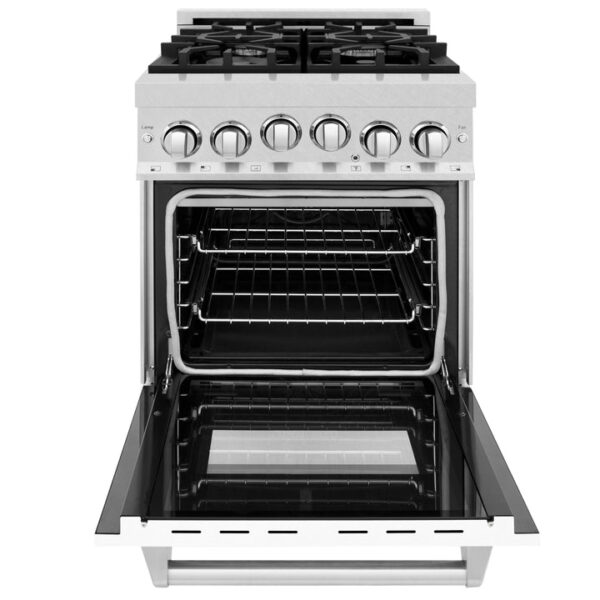 ZLINE 24 in. 2.8 cu. ft. Range with Gas Stove and Gas Oven in Stainless Steel with White Matte Door (RG-WM-24) - Image 7