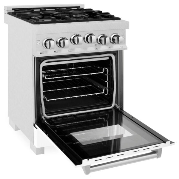 ZLINE 24 in. 2.8 cu. ft. Range with Gas Stove and Gas Oven in Stainless Steel with White Matte Door (RG-WM-24) - Image 6