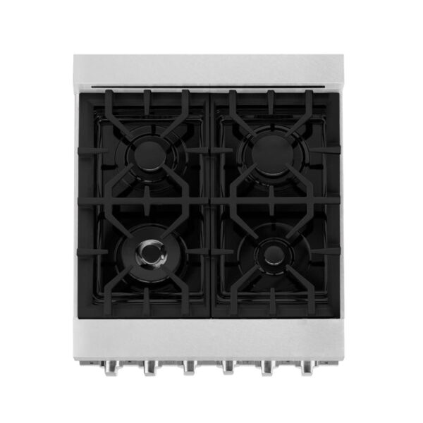 ZLINE 24 in. 2.8 cu. ft. Gas Oven and Gas Cooktop Range with Griddle and Brass Burners in Stainless Steel (RG-BR-GR-24) - Image 8