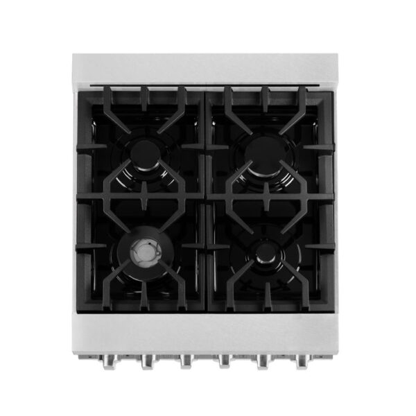 ZLINE 24 in. 2.8 cu. ft. Range with Gas Stove and Gas Oven in Stainless Steel with White Matte Door (RG-WM-24) - Image 10