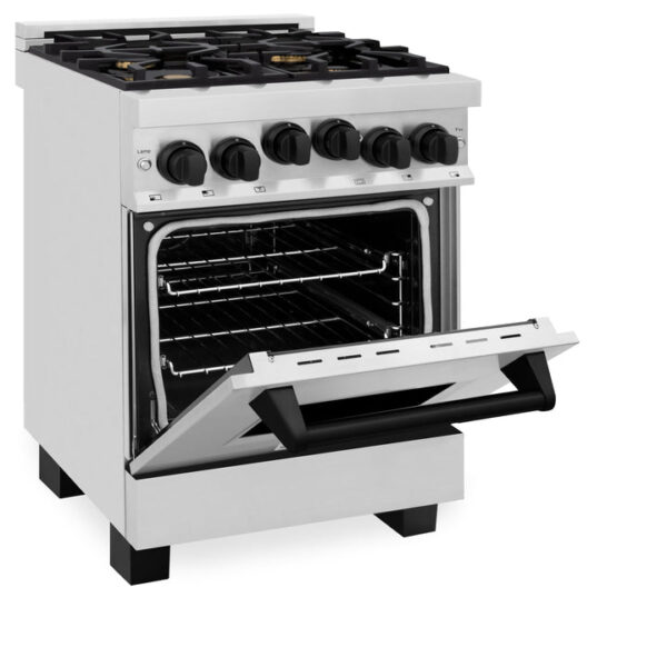 ZLINE Autograph Edition 24 in. 2.8 cu. ft. Range with Gas Stove and Gas Oven in Stainless Steel with Polished Gold Accents (RGZ-24-G) - Image 8