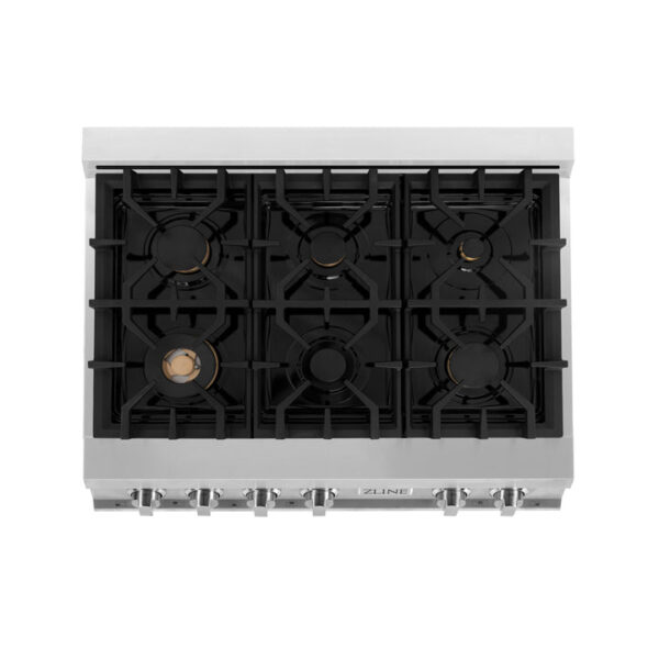 ZLINE 36 in. Stainless Steel Gas Stovetop with 6 Gas Brass Burners (RT-BR-36) - Image 8