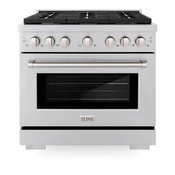 ZLINE 36 in. 5.2 cu. ft. 6 Burner Gas Range with Convection Gas Oven in Stainless Steel (SGR36) - Image 6
