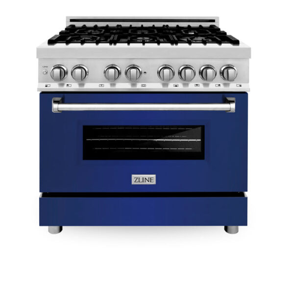 ZLINE 36 in. Dual Fuel Range with Gas Stove and Electric Oven in Stainless Steel with White Matte Door (RA-WM-36) - Image 10
