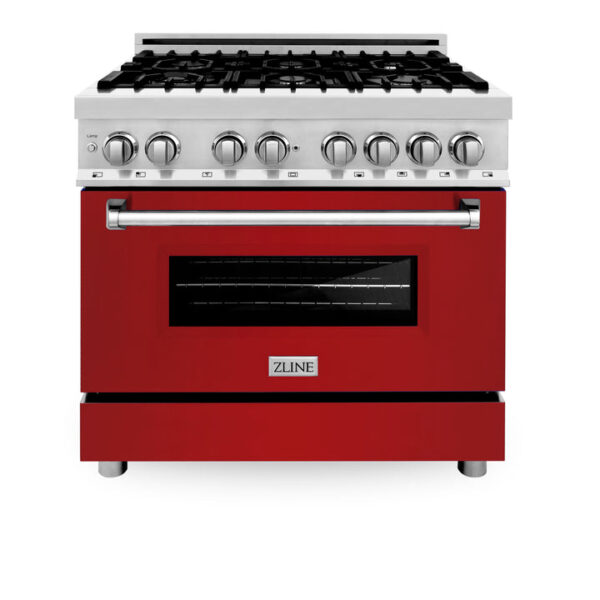 ZLINE 36 in. Dual Fuel Range with Gas Stove and Electric Oven in Stainless Steel with White Matte Door (RA-WM-36) - Image 11