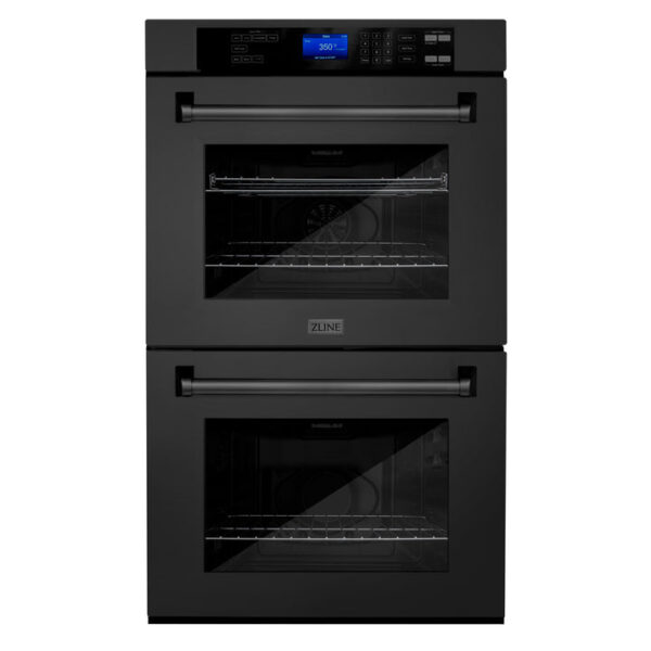 ZLINE 30 in. Professional Electric Double Wall Oven with Self Clean and True Convection in Black Stainless Steel (AWD-30-BS)