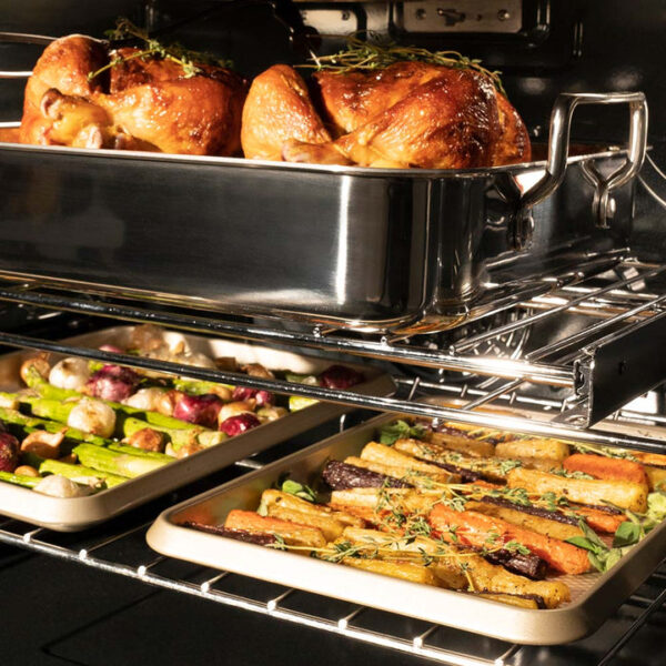 ZLINE 30 in. Autograph Edition Electric Double Wall Oven with Self Clean and True Convection in Stainless Steel and Champagne Bronze Accents (AWDZ-30-CB) - Image 12