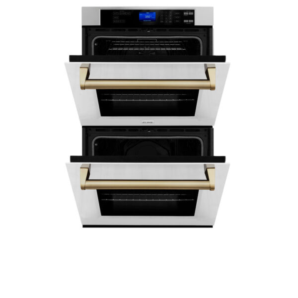 ZLINE 30 in. Autograph Edition Electric Double Wall Oven with Self Clean and True Convection in Stainless Steel and Champagne Bronze Accents (AWDZ-30-CB) - Image 17