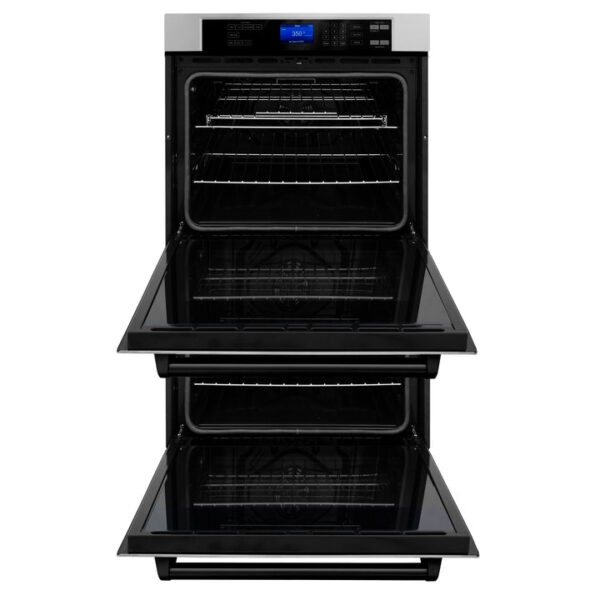 ZLINE 30 in. Autograph Edition Electric Double Wall Oven with Self Clean and True Convection in DuraSnow Stainless Steel and Matte Black Accents (AWDSZ-30-MB) - Image 5