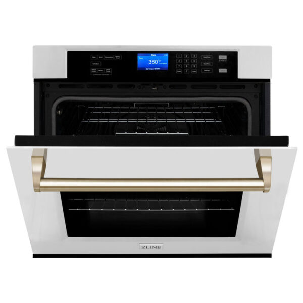 ZLINE 30 in. Autograph Edition Electric Single Wall Oven with Self Clean and True Convection in Fingerprint Resistant Stainless Steel and Polished Gold Accents (AWSSZ-30-G) - Image 12