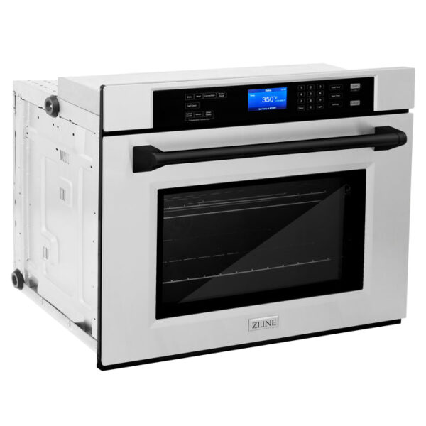 ZLINE 30 in. Autograph Edition Electric Single Wall Oven with Self Clean and True Convection in Fingerprint Resistant Stainless Steel and Matte Black Accents (AWSSZ-30-MB) - Image 15
