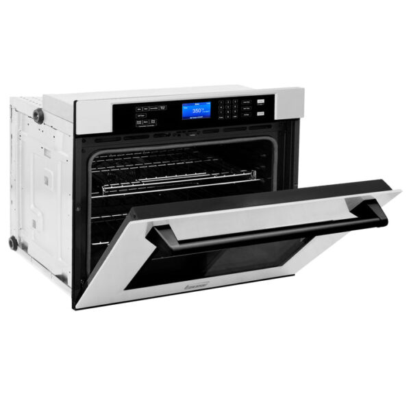 ZLINE 30 in. Autograph Edition Electric Single Wall Oven with Self Clean and True Convection in Fingerprint Resistant Stainless Steel and Matte Black Accents (AWSSZ-30-MB) - Image 13