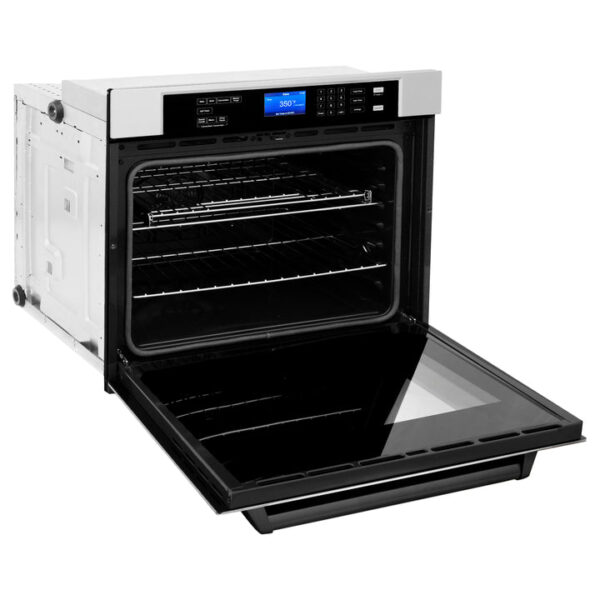 ZLINE 30 in. Autograph Edition Electric Single Wall Oven with Self Clean and True Convection in Fingerprint Resistant Stainless Steel and Matte Black Accents (AWSSZ-30-MB) - Image 11