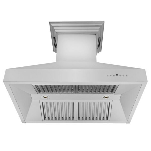 ZLINE Ducted Vent Wall Mount Range Hood in Stainless Steel with Built-in ZLINE CrownSound Bluetooth Speakers (667CRN-BT) - Image 3