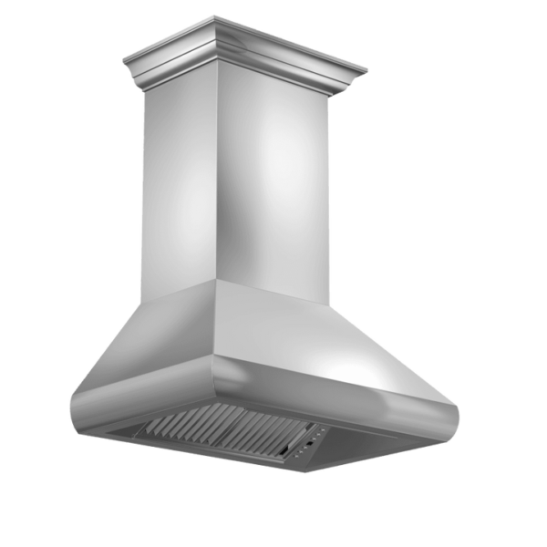 ZLINE Professional Convertible Vent Wall Mount Range Hood in Stainless Steel with Crown Molding (587CRN) - Image 5