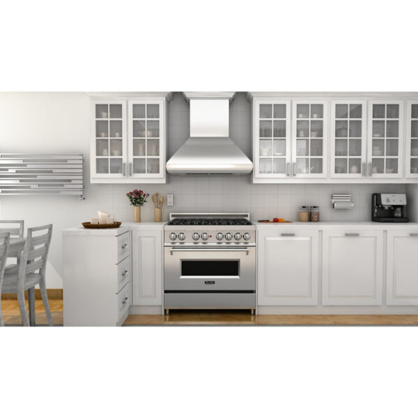 ZLINE Professional Convertible Vent Wall Mount Range Hood in Stainless Steel with Crown Molding (587CRN) - Image 10