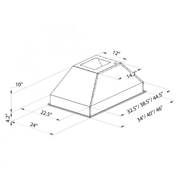 ZLINE Ducted Island Mount Range Hood Insert in Stainless Steel (824i) - Image 2