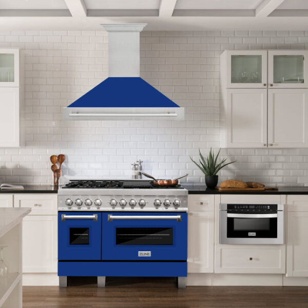 ZLINE 48 in. Fingerprint Resistant Stainless Steel Range Hood with Colored Shell Options (8654SNX-48) - Image 7