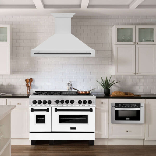 ZLINE 48 in. Autograph Edition Stainless Steel Range Hood with Stainless Steel Shell and Matte Black Handle (8654STZ-48-MB) - Image 8