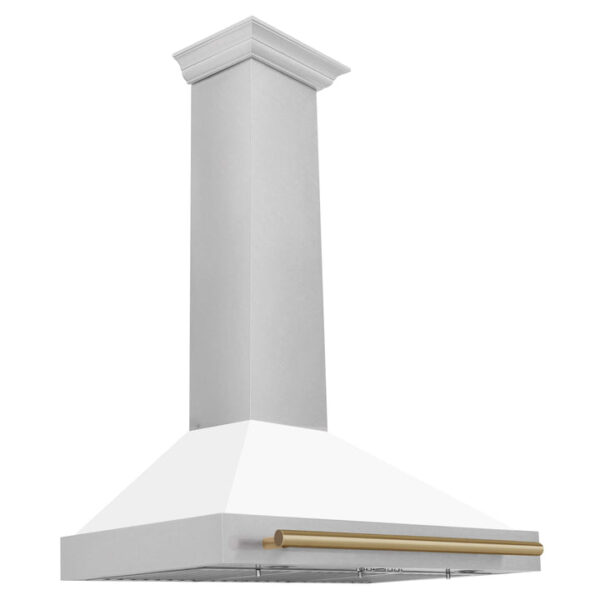 ZLINE 36 in. Autograph Edition in Fingerprint Resistant Stainless Steel Range Hood with White Matte Shell and Accented Handle (KB4SNZ-WM36) - Image 6