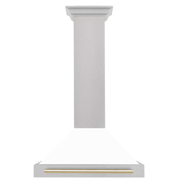 ZLINE 30 in. Autograph Edition Fingerprint Resistant Stainless Steel Range Hood with White Matte Shell and Accented Handle (KB4SNZ-WM30) - Image 12