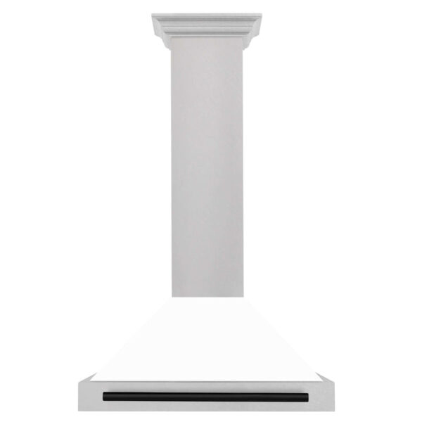 ZLINE 30 in. Autograph Edition Fingerprint Resistant Stainless Steel Range Hood with White Matte Shell and Accented Handle (KB4SNZ-WM30) - Image 5