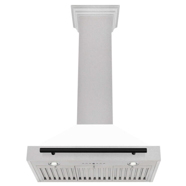 ZLINE 30 in. Autograph Edition Fingerprint Resistant Stainless Steel Range Hood with White Matte Shell and Accented Handle (KB4SNZ-WM30) - Image 6