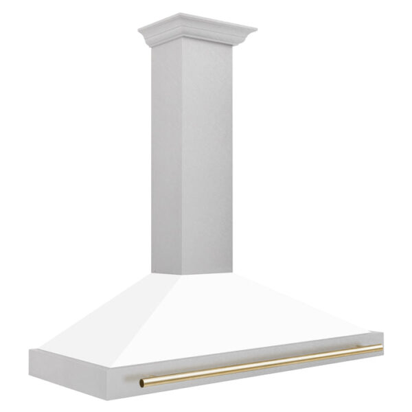 ZLINE 48 in. Autograph Edition Fingerprint Resistant Stainless Steel Range Hood with White Matte Shell and Accented Handles (KB4SNZ-WM48) - Image 7
