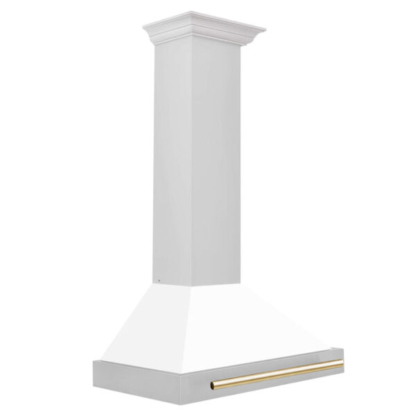 ZLINE 30 in. Autograph Edition Stainless Steel Range Hood with White Matte Shell and Accents (KB4STZ-WM30) - Image 7