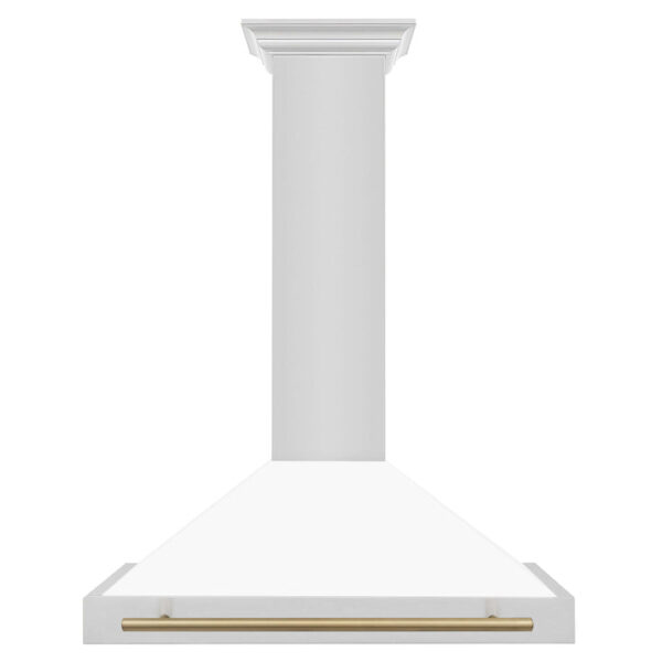 ZLINE 36 in. Autograph Edition Stainless Steel Range Hood with White Matte Shell and Accents (KB4STZ-WM36) - Image 9