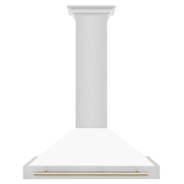 ZLINE 36 in. Autograph Edition Stainless Steel Range Hood with White Matte Shell and Accents (KB4STZ-WM36) - Image 11
