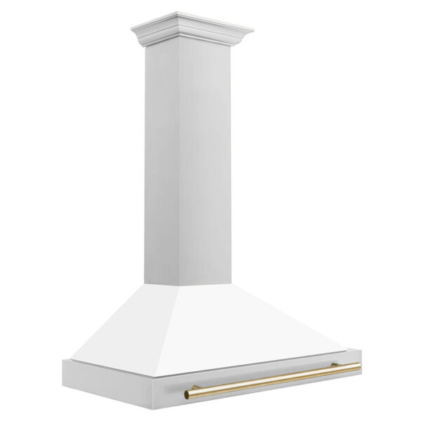 ZLINE 36 in. Autograph Edition Stainless Steel Range Hood with White Matte Shell and Accents (KB4STZ-WM36) - Image 14