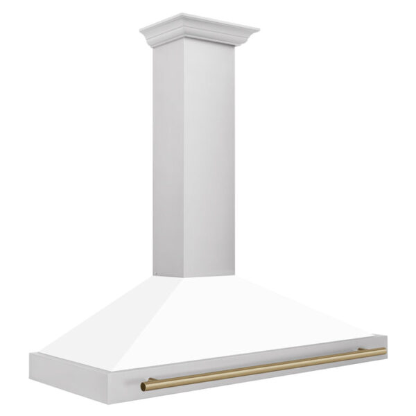 ZLINE 48 in. Autograph Edition Stainless Steel Range Hood with White Matte Shell and Accents (KB4STZ-WM48) - Image 4