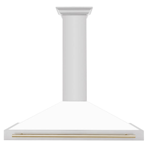 ZLINE 48 in. Autograph Edition Stainless Steel Range Hood with White Matte Shell and Accents (KB4STZ-WM48) - Image 10