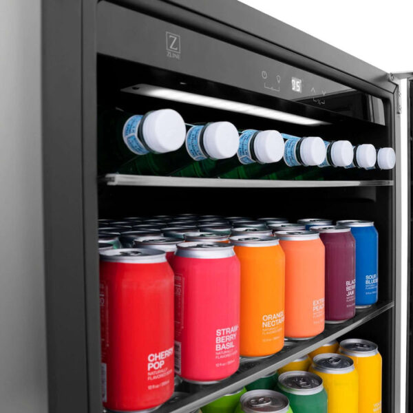 ZLINE 24 in. Monument 154 Can Beverage Fridge in Stainless Steel (RBV-US-24) - Image 10