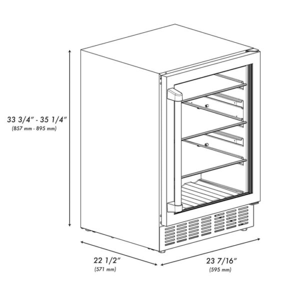 ZLINE 24 in. Monument 154 Can Beverage Fridge in Stainless Steel (RBV-US-24) - Image 4